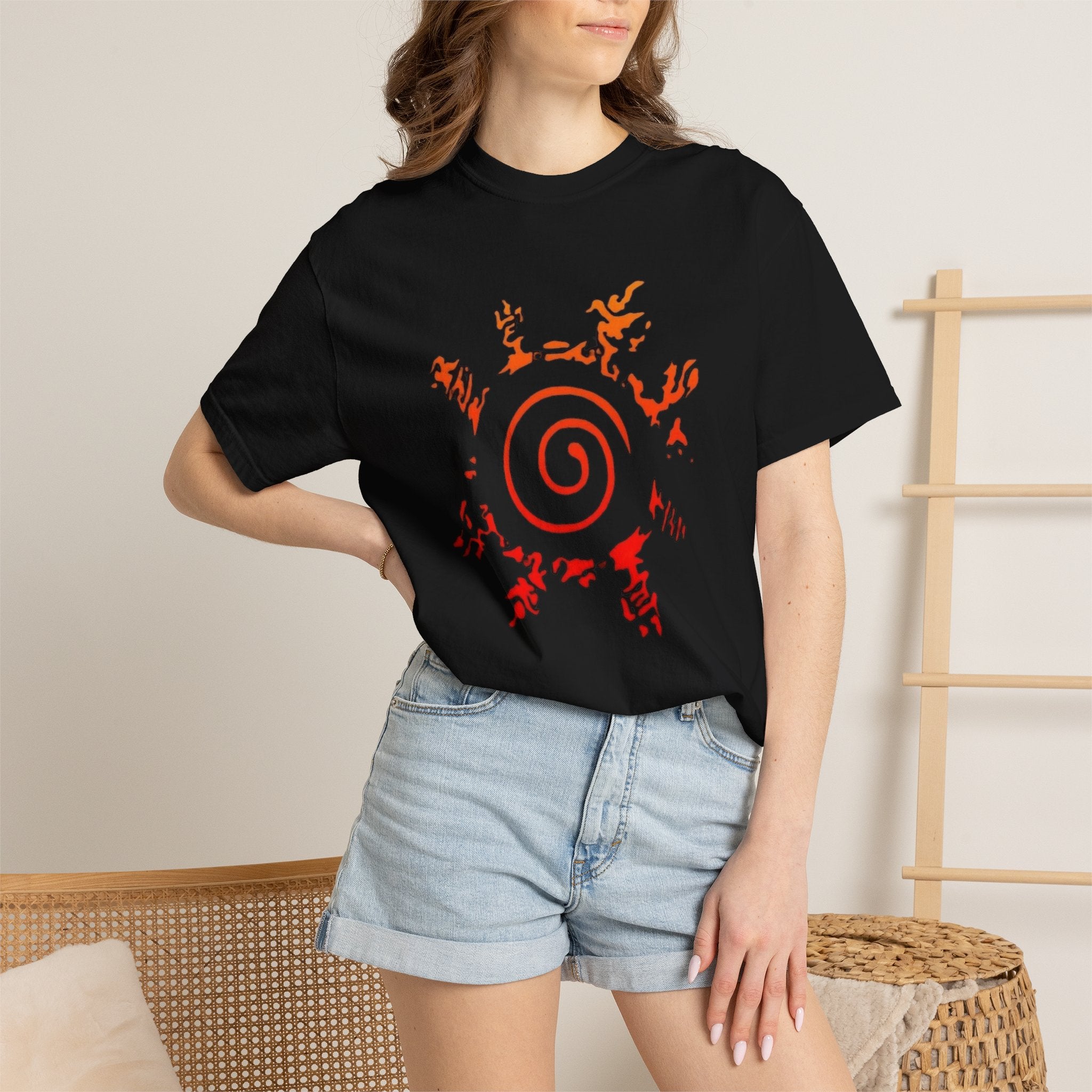 Naruto Hokage Spiral T-Shirt — Seventh Hokage & Young Naruto Graphic Tee