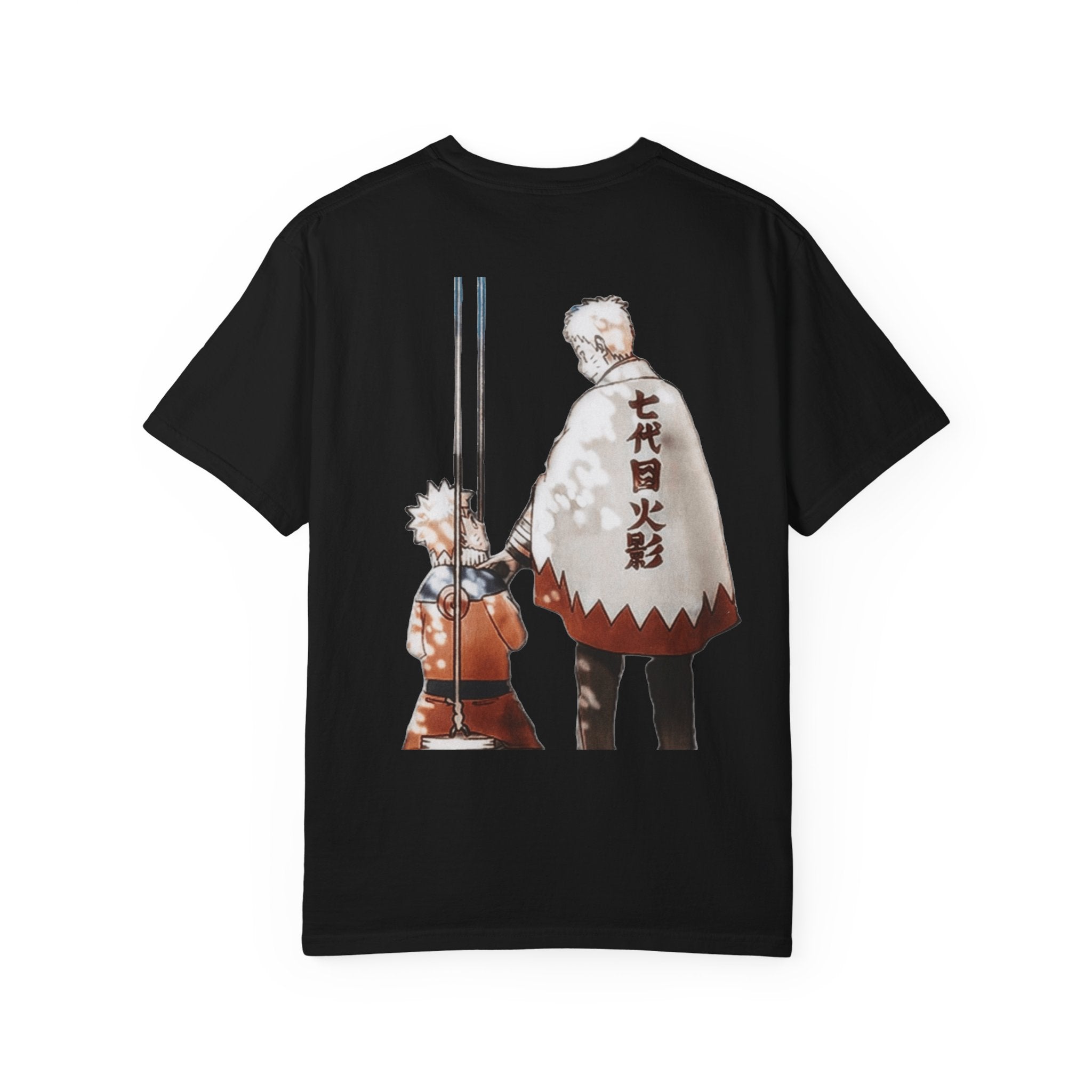 Naruto Hokage Spiral T-Shirt — Seventh Hokage & Young Naruto Graphic Tee