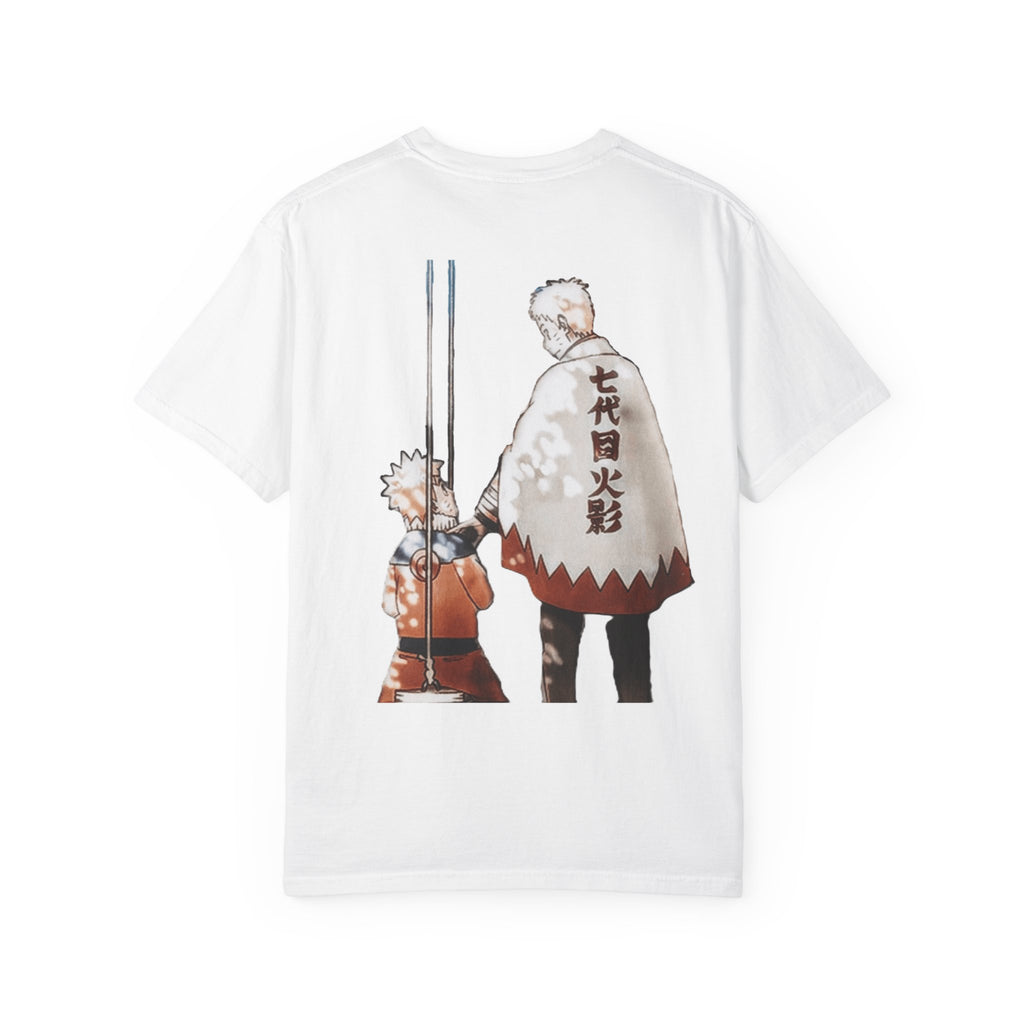 Naruto Hokage Spiral T-Shirt — Seventh Hokage & Young Naruto Graphic Tee