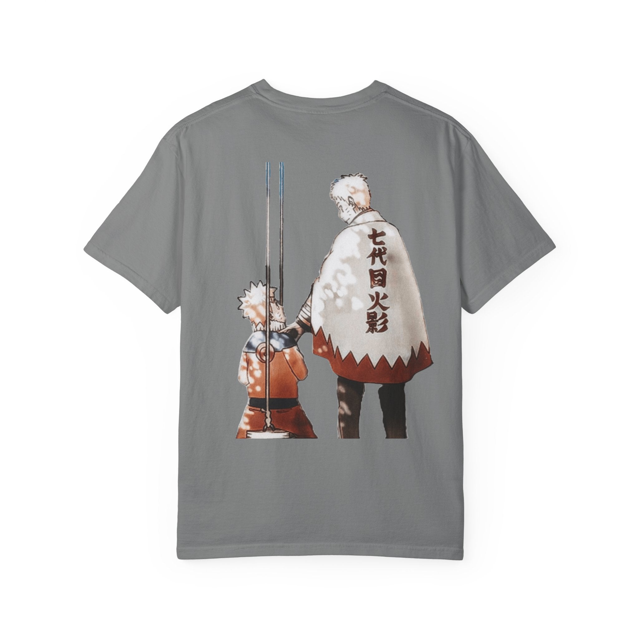 Naruto Hokage Spiral T-Shirt — Seventh Hokage & Young Naruto Graphic Tee