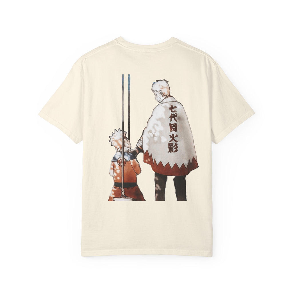 Naruto Hokage Spiral T-Shirt — Seventh Hokage & Young Naruto Graphic Tee